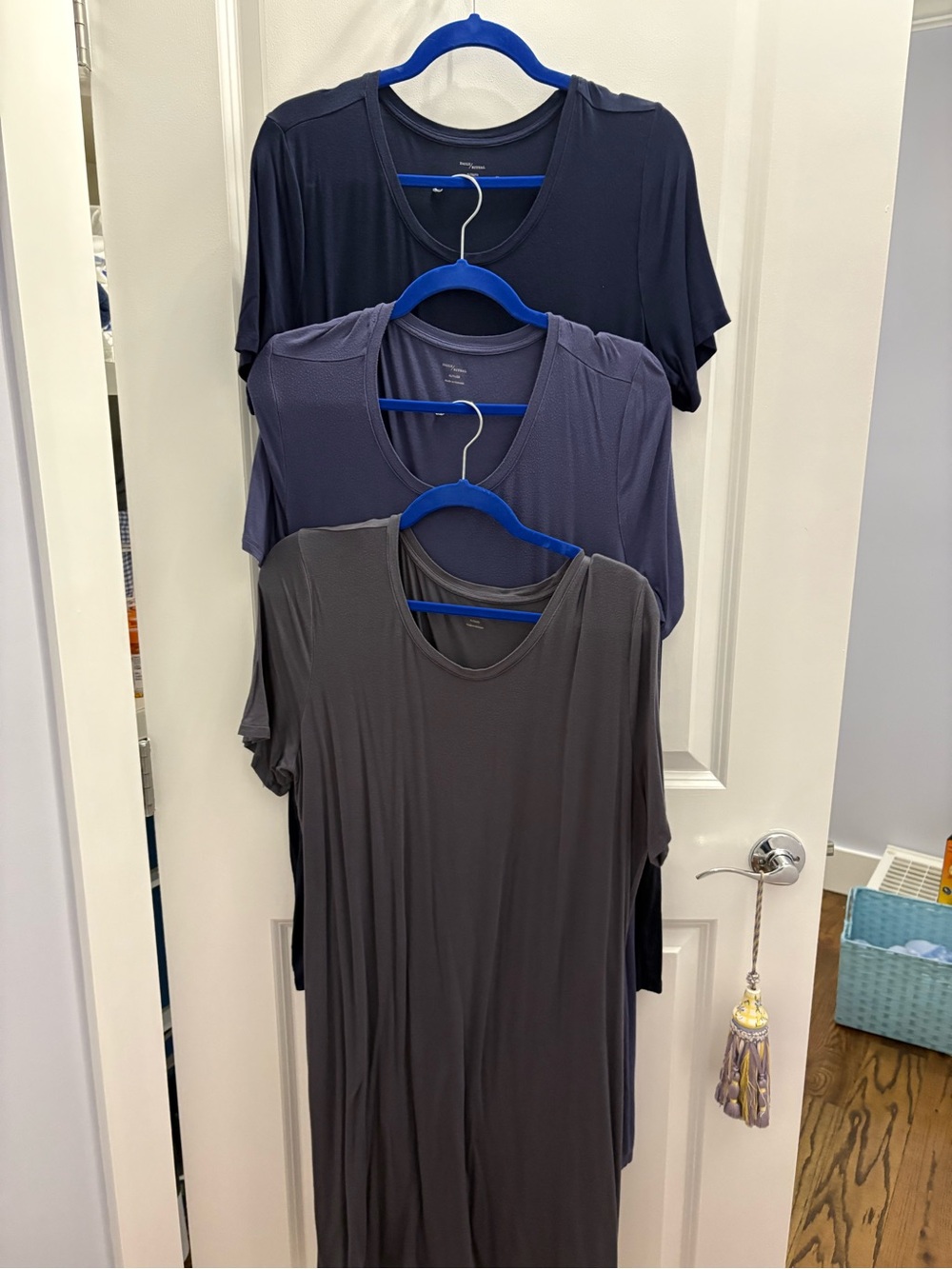 Women's Lightweight Short-Sleeve Crewneck dresses Gray/Blue/Navy